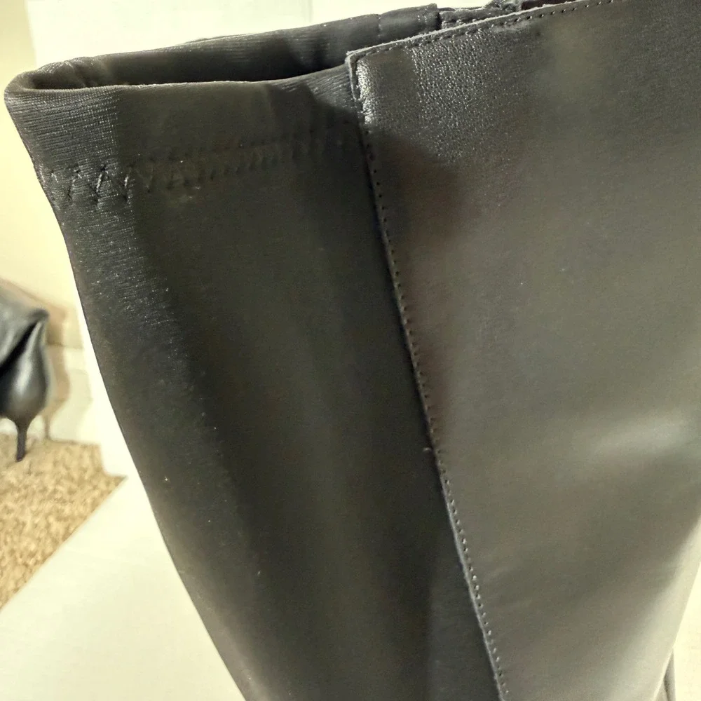 Blondo Womens Harriet Waterproof Zip Black Leather Stretch Knee High Boot Size 7